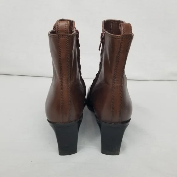 Antonio Melani brown leather ankle/chunky heel boots 9.5 M - Picture 3 of 13